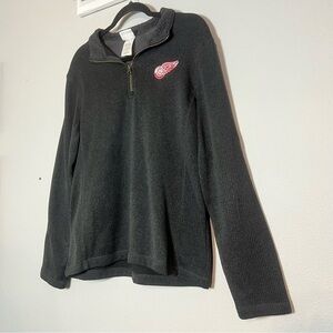 Detroit Red Wings DRW NHL Grey Gray 1/4 Zip Sweater Sweatshirt Size Medium